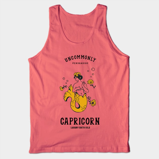 "Capricorn Luxury Bath Oils: Uncommonly Persuasive" Cool Zodiac Art Tank Top by The Whiskey Ginger